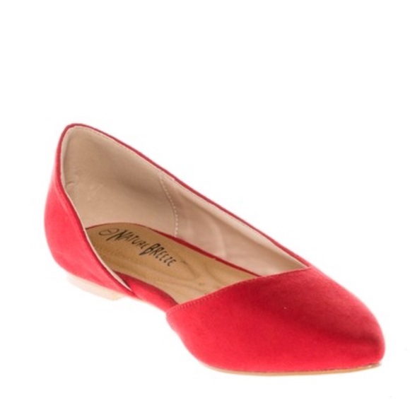 1 Left! Size 8.5 Nature Breeze Red Pointy Toe Flat - Picture 6 of 8